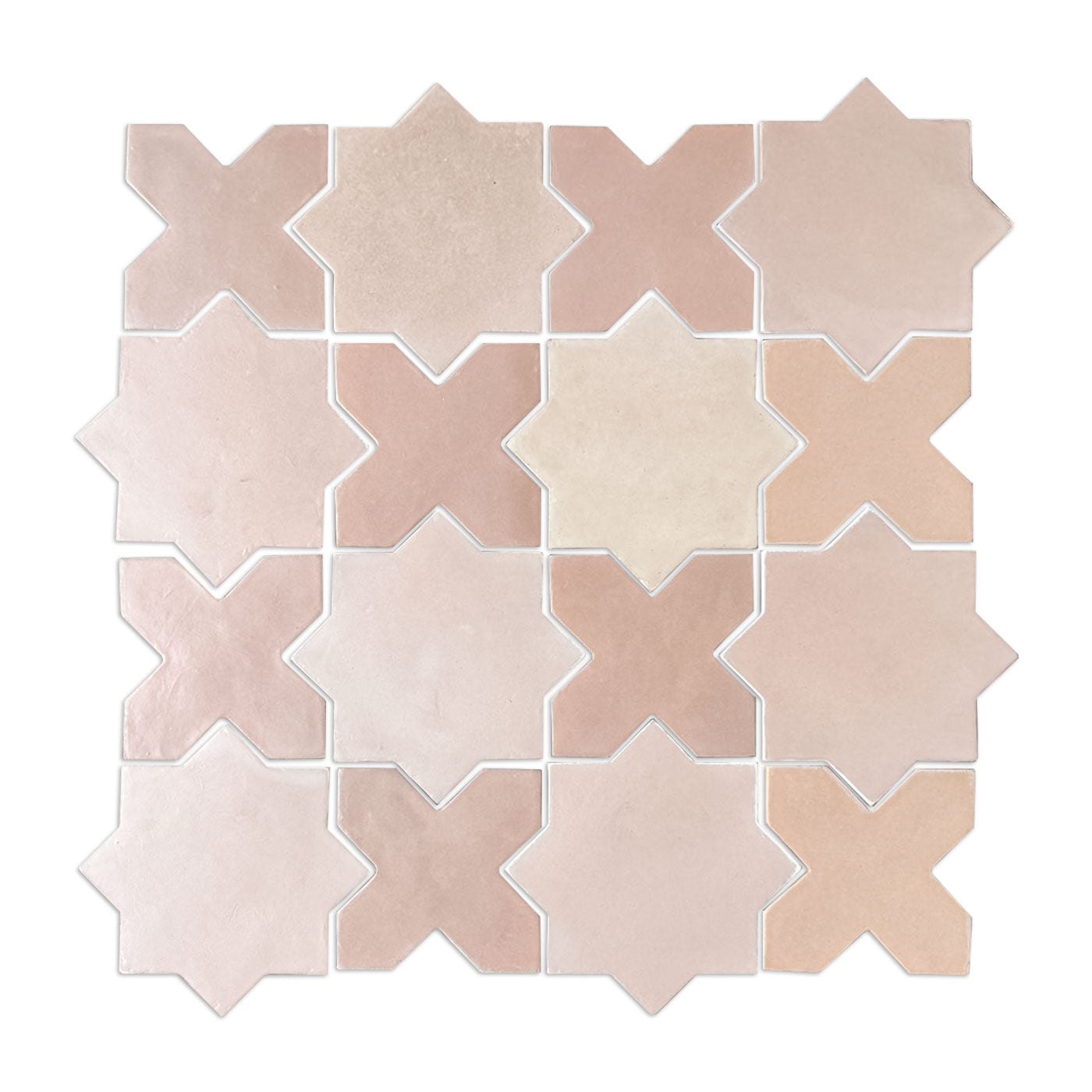 Star & Cross Opaque Tile – Peachy Tan California Modern Terracotta