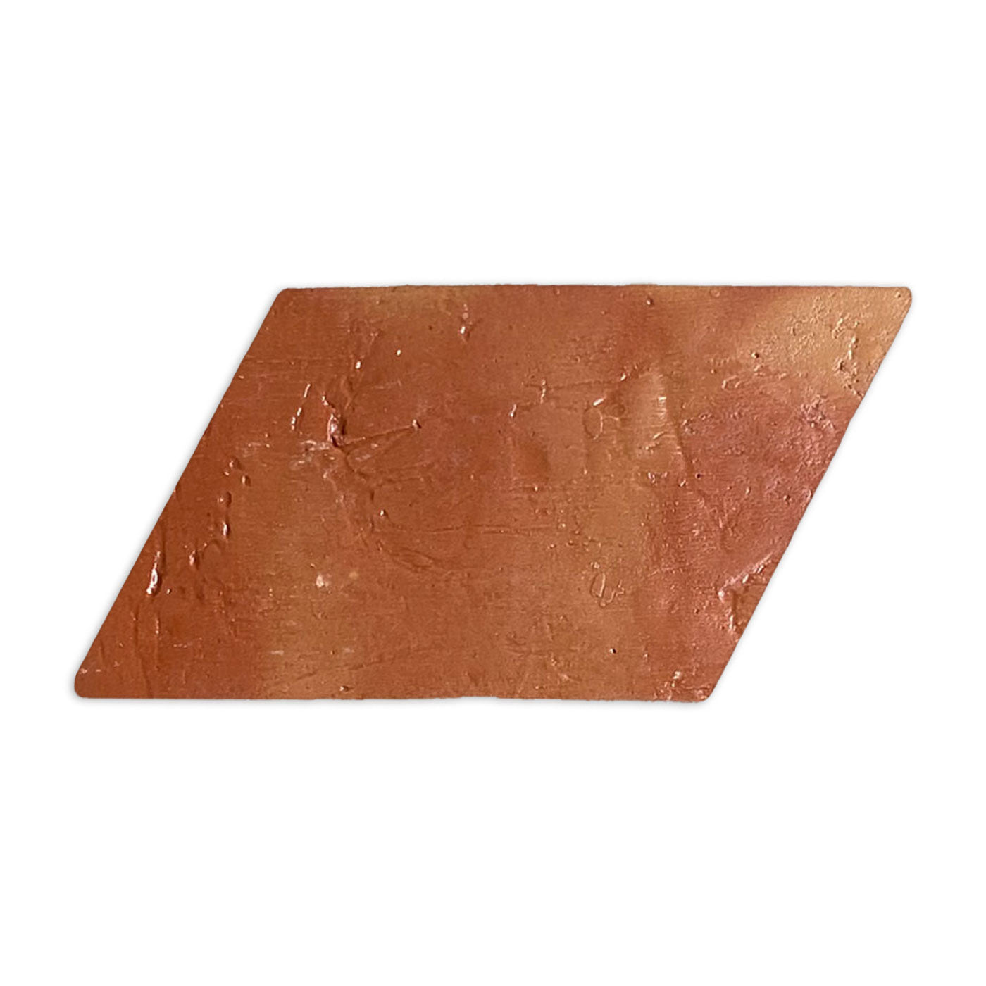 Reddish-brown terracotta parallelogram tile by Clay Imports with an antique gloss finish and subtle texture.