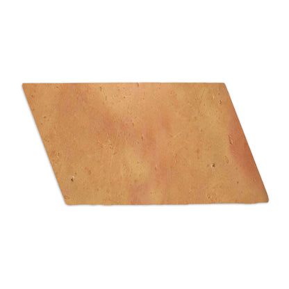 Smooth satin parallelogram terracotta tile by Clay Imports, in reddish-orange with natural variations.