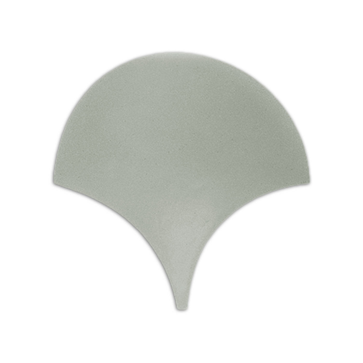Light green Agave Abanico clay tile by Clay Imports, a fan-shaped tile with a matte finish.