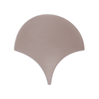 Abanico shaped light brown clay tile by Clay Imports with a subtle textured surface, isolated on a white background.