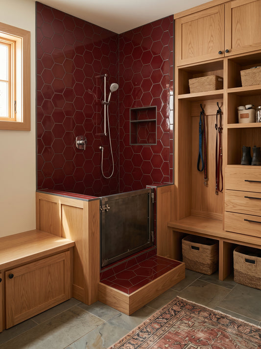 Burgundy Hexagon 6