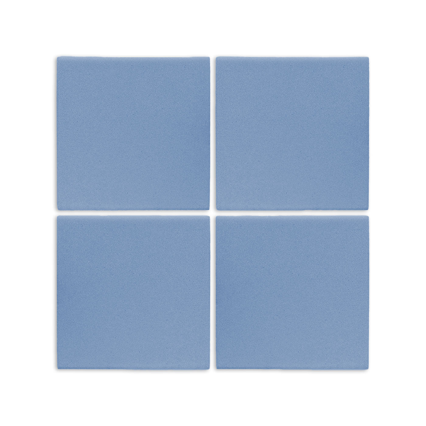 Denim blue square clay tile from Clay Imports, with a granular matte texture, arranged in a 2x2 grid.