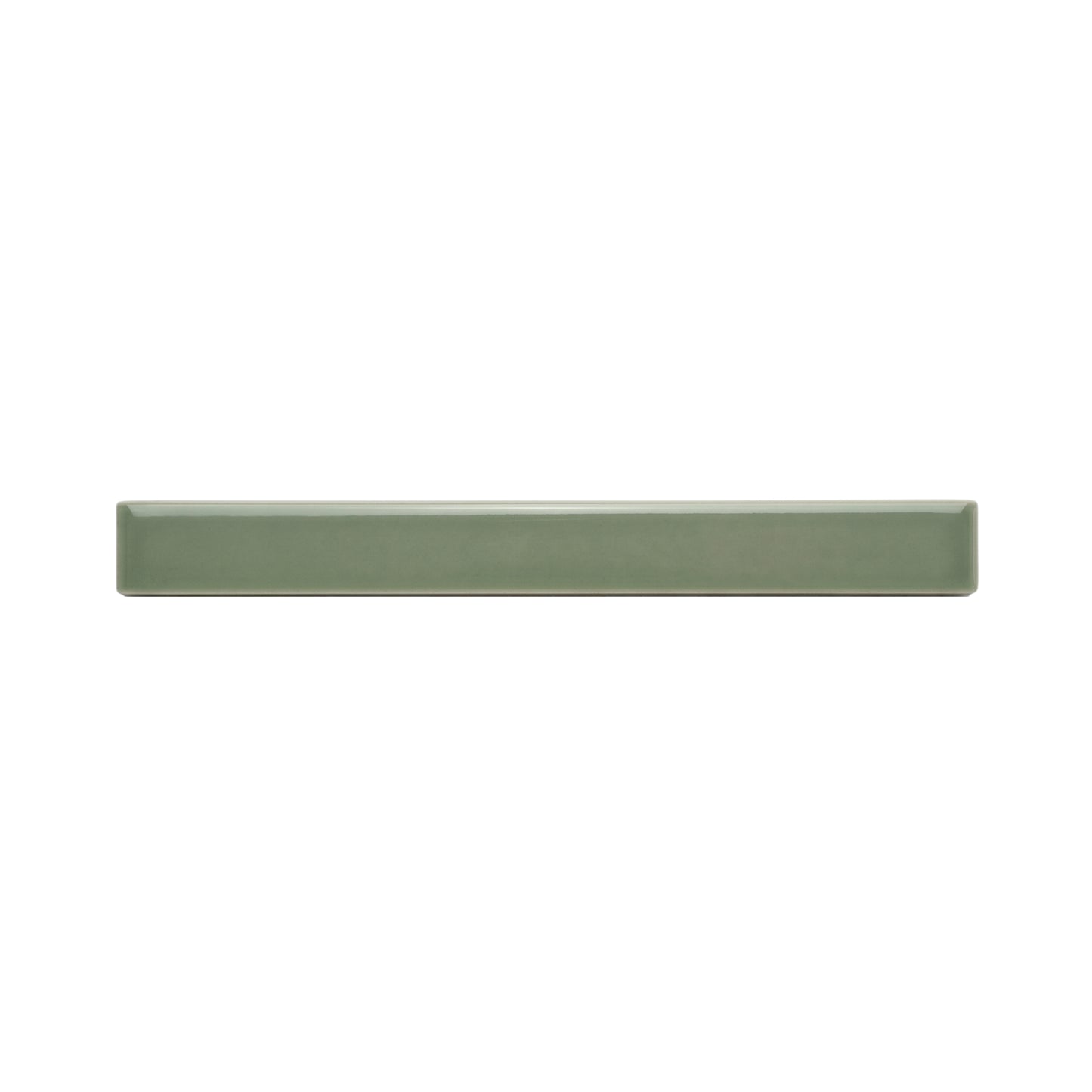 Sage green Espina Box Liner by Clay Imports, a 6-inch rectangular ceramic tile with a glossy finish.
