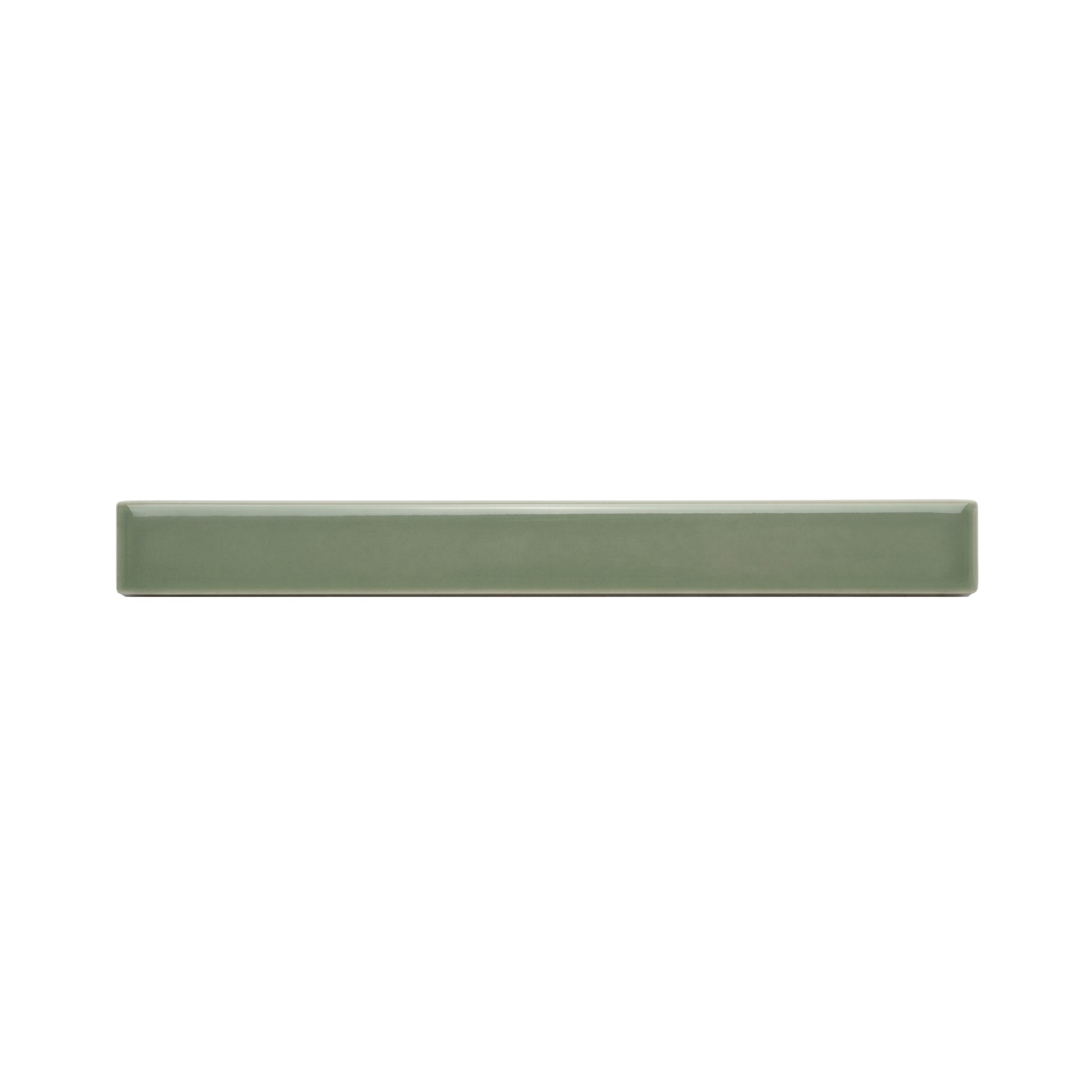 Sage green Espina Box Liner by Clay Imports, a 6-inch rectangular ceramic tile with a glossy finish.
