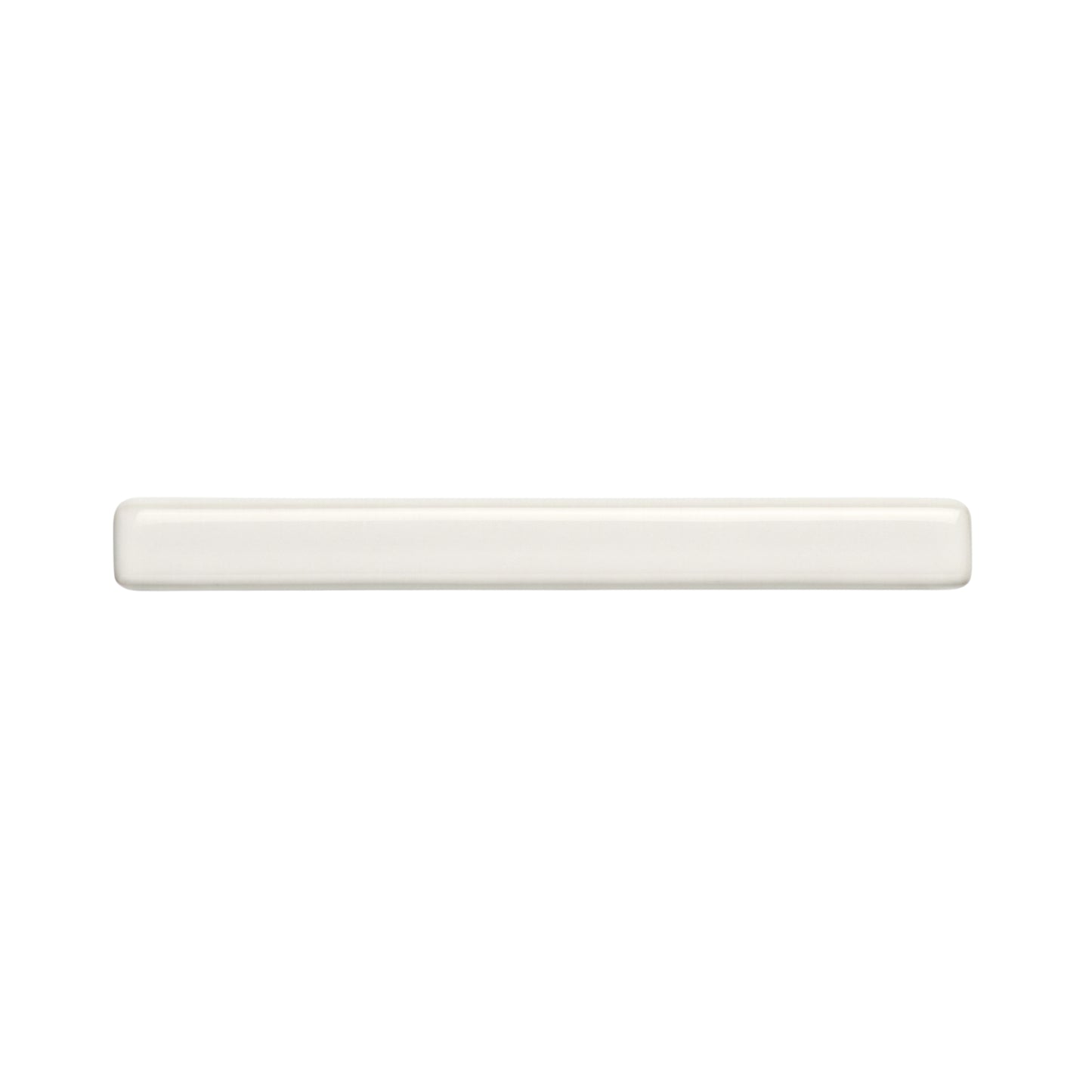 Creamy white 6-inch Fossil Box Liner solid tile by Clay Imports, a smooth rectangle with softly rounded edges.