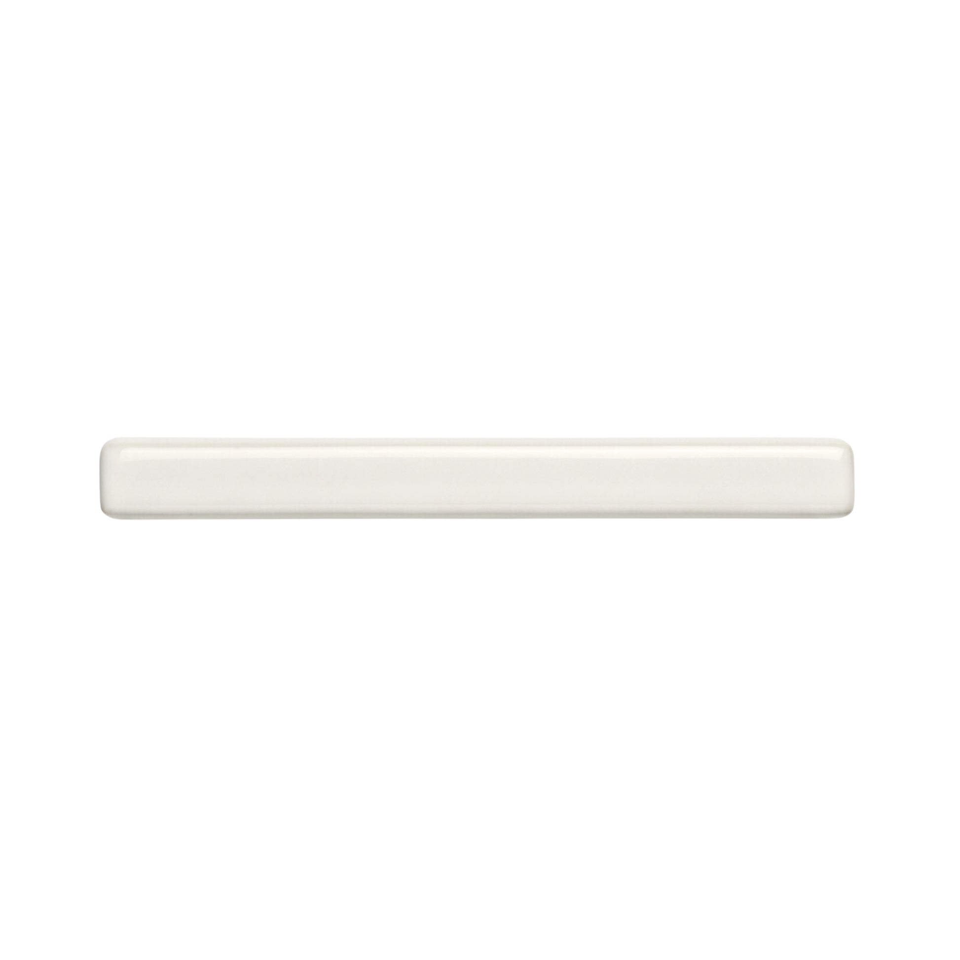 Creamy white 6-inch Fossil Box Liner solid tile by Clay Imports, a smooth rectangle with softly rounded edges.