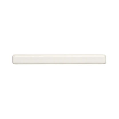 Creamy white 6-inch Fossil Box Liner solid tile by Clay Imports, a smooth rectangle with softly rounded edges.