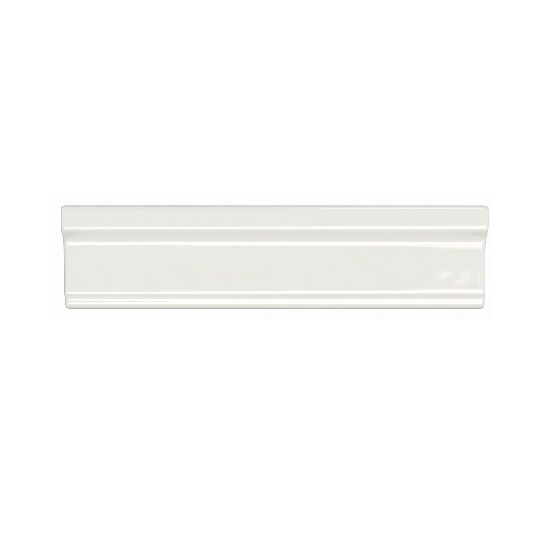 Fossil chair rail liner by Clay Imports with a smooth, slightly glossy finish and a rounded, raised profile.