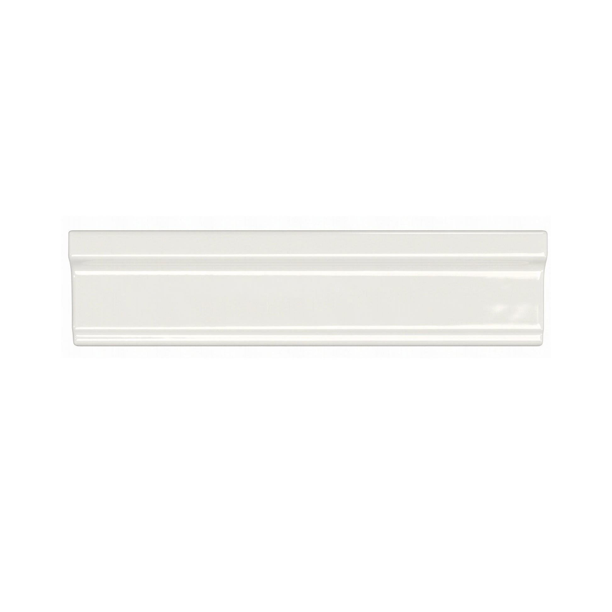 Fossil chair rail liner by Clay Imports with a smooth, slightly glossy finish and a rounded, raised profile.