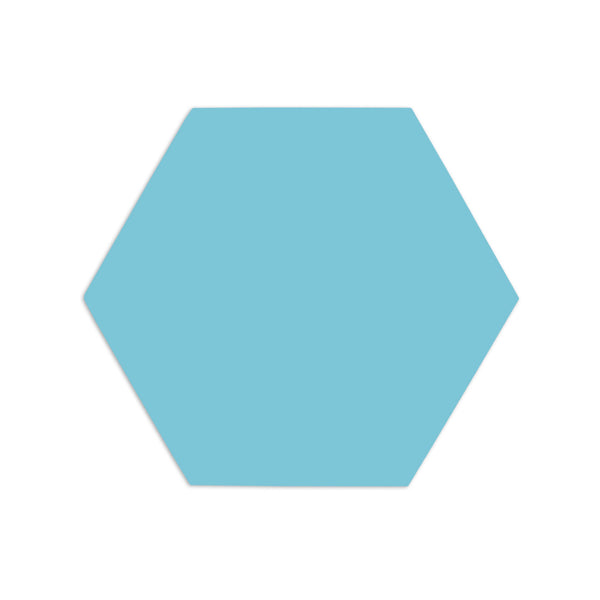 Hexagon Aqua Crackle 6"