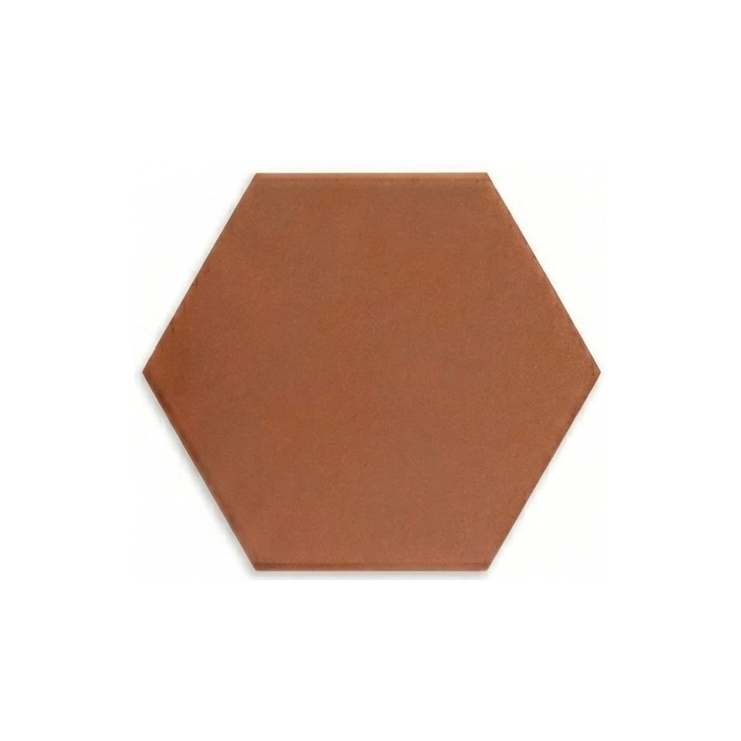 Hexagon Mamey clay tile by Clay Imports in a warm reddish-brown hue with a subtle, natural texture.