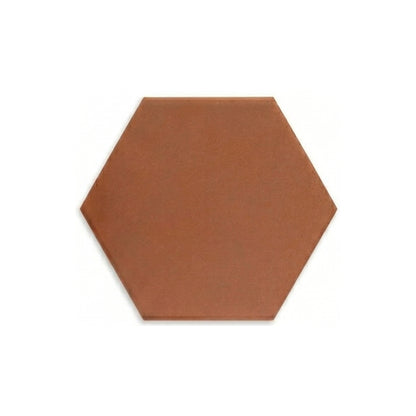 Hexagon Mamey clay tile by Clay Imports in a warm reddish-brown hue with a subtle, natural texture.
