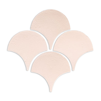 Horizon Abanico matte blush tiles by Clay Imports, arranged in a cluster showing a subtle texture.