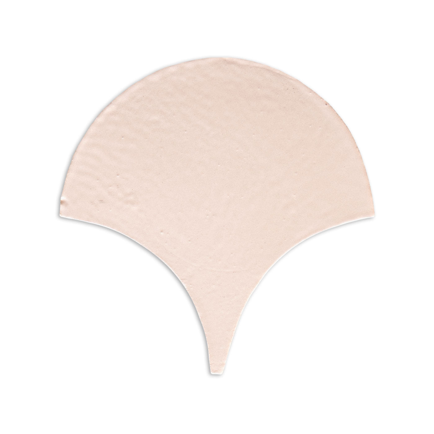 Light pink matte Abanico Straw Hat by Clay Imports with a subtly textured, fan-shaped design.