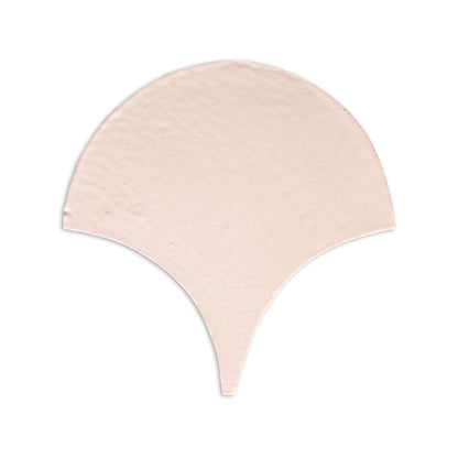 Light pink matte Abanico Straw Hat by Clay Imports with a subtly textured, fan-shaped design.