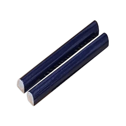 Dark blue tile Pencil Liner by Clay Imports, two semi-cylindrical pieces with a smooth, slightly textured finish.