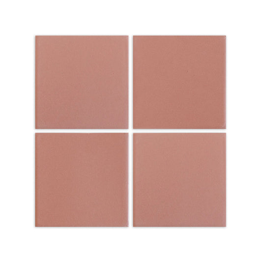 Pink granite clay tiles by Clay Imports, arranged in a grid with a matte, slightly textured finish.