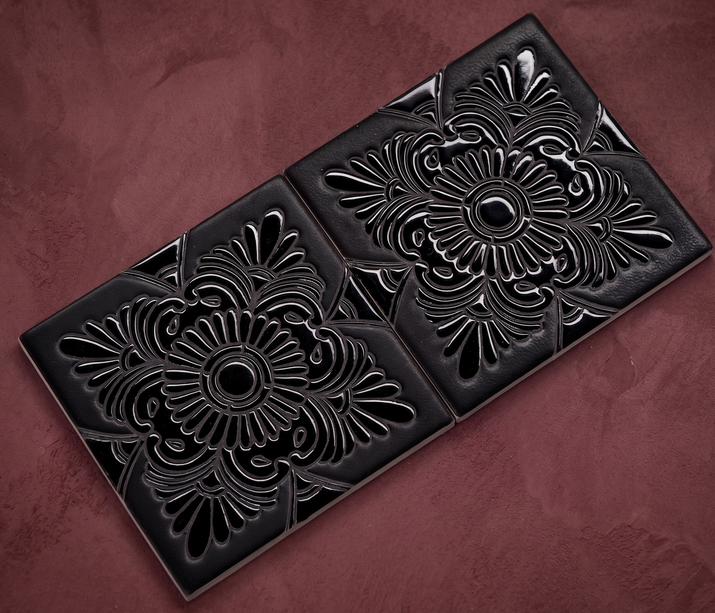 Relief Crisantemo Black 6x6