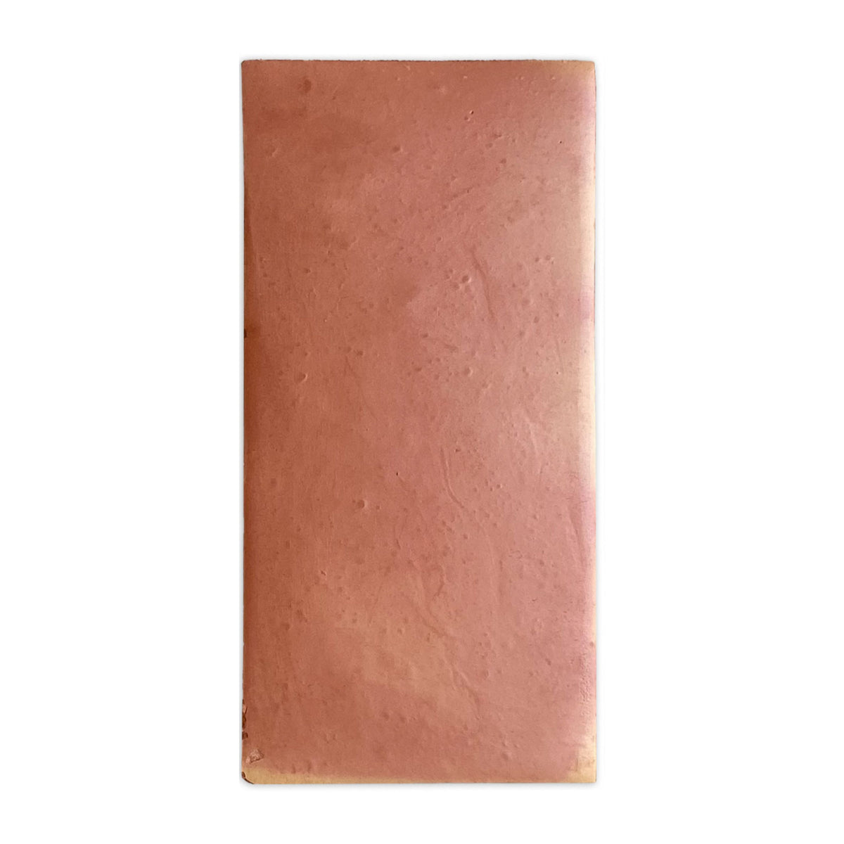 Reddish-brown smooth satin sample by Clay Imports, with subtle surface texture and slightly worn edges.