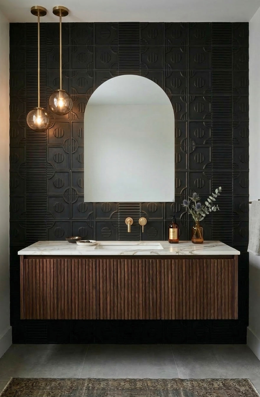 3 Dimensional Tile - Suela Black Suede Matte 6
