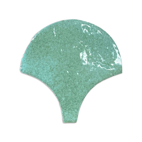 [Sample] Glazed Abanico Flat Light Green 6"