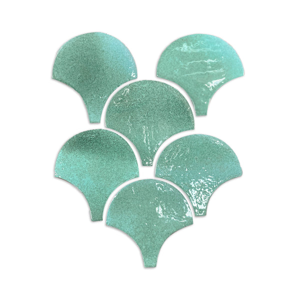 [Sample] Glazed Abanico Flat Light Green 6"