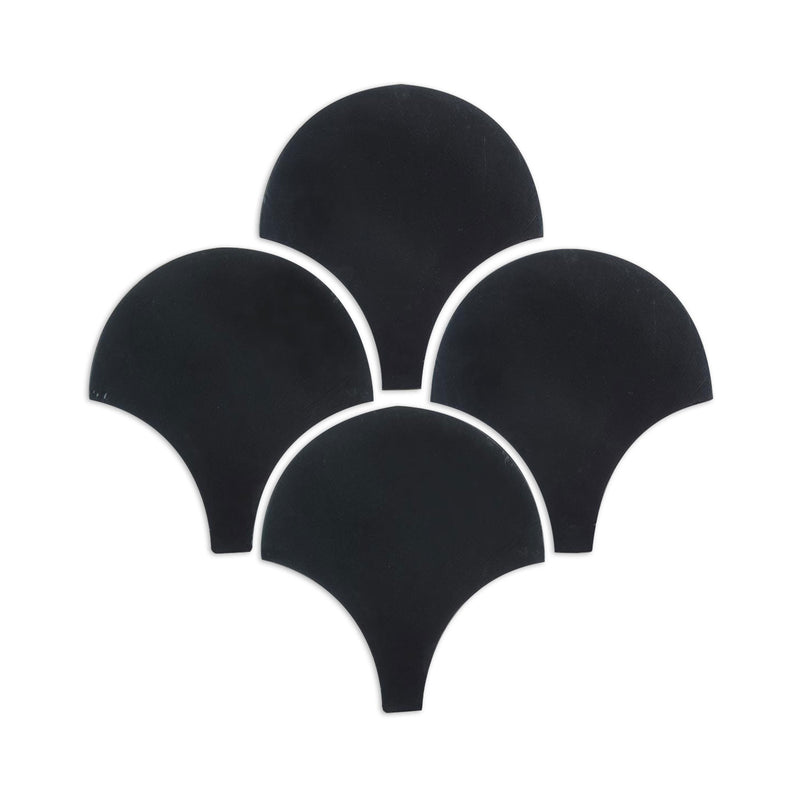 Glazed Abanico Smooth Flat Noir Black 6 - Clay Imports Store