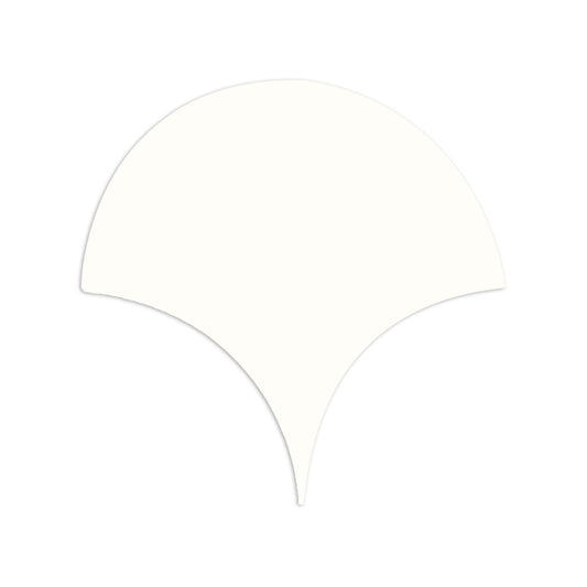 Mamey Abanico clay tile by Clay Imports with a smooth matte finish, isolated on white.