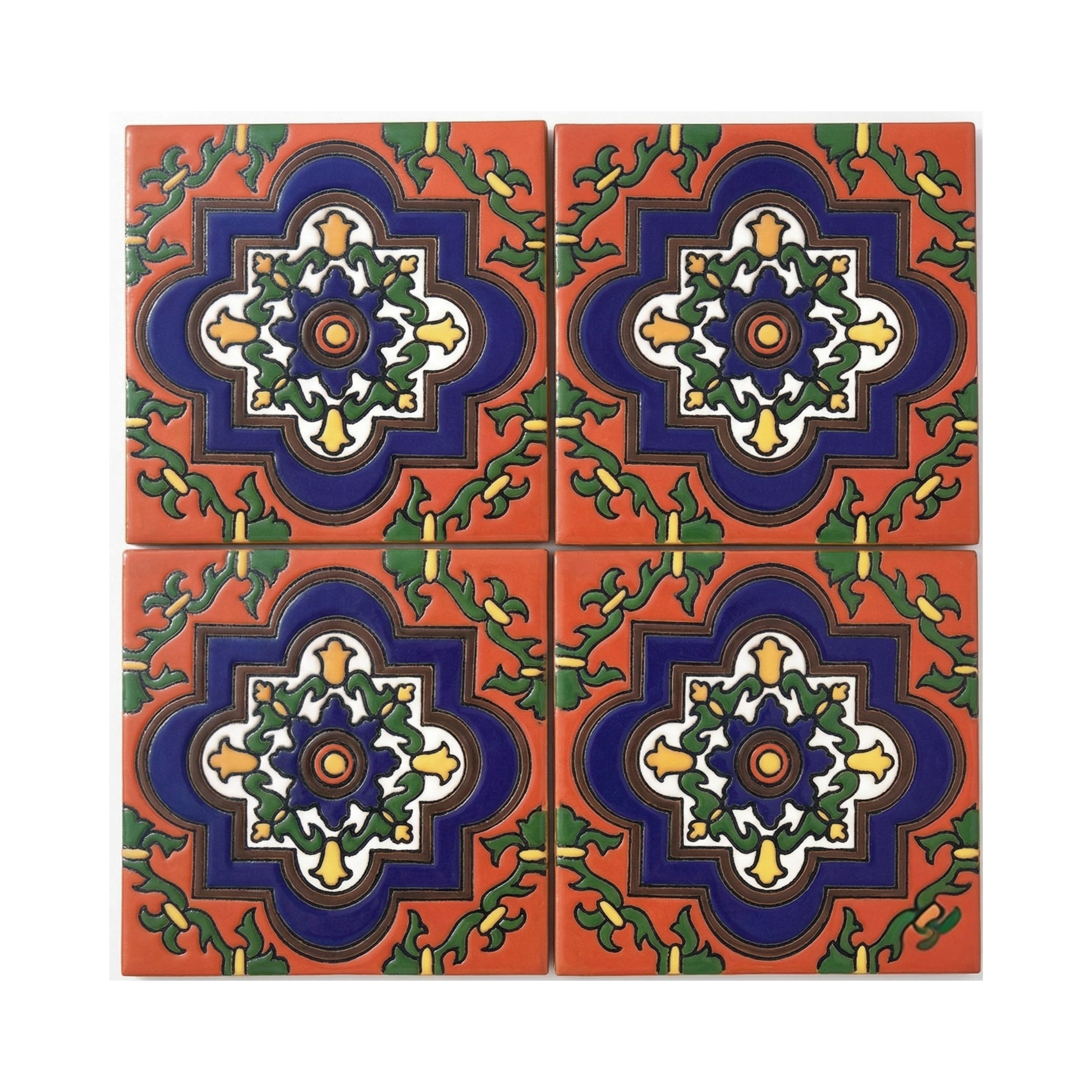 イタリア製 花柄刺繍 ゴブラントレー Relief Lantana Tile 6