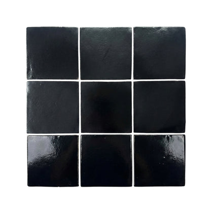 Glazed Smooth Noir Black 6x6