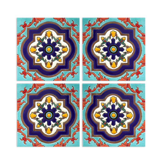 [Bundle] Relief Quatrefoil Aqua 6"x6" | 5 SF