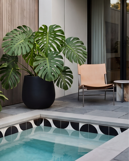 Deep Black Quarter Circle Pool Waterline