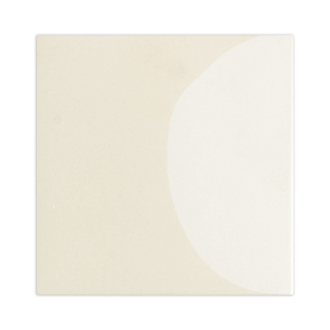Mod Dew White tile bundle by Clay Imports, with a single square tile featuring a curved bright white pattern on a light cream surface.