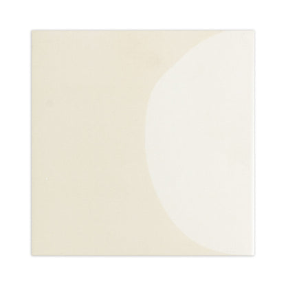 Mod Dew White tile bundle by Clay Imports, with a single square tile featuring a curved bright white pattern on a light cream surface.