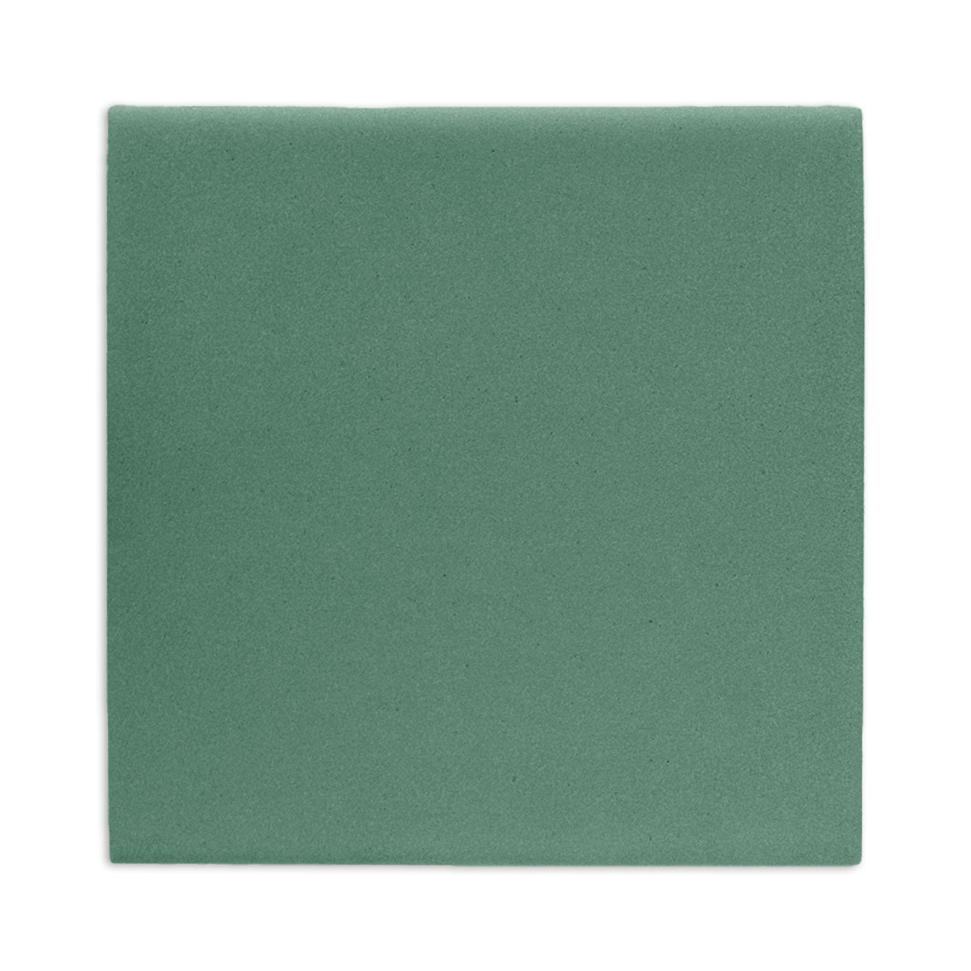 A green 8x8 square clay tile by Clay Imports with a uniform, fine-grained matte texture.