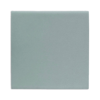 Muted blue-green square clay tile by Clay Imports with a matte, subtly textured surface, shown from above.