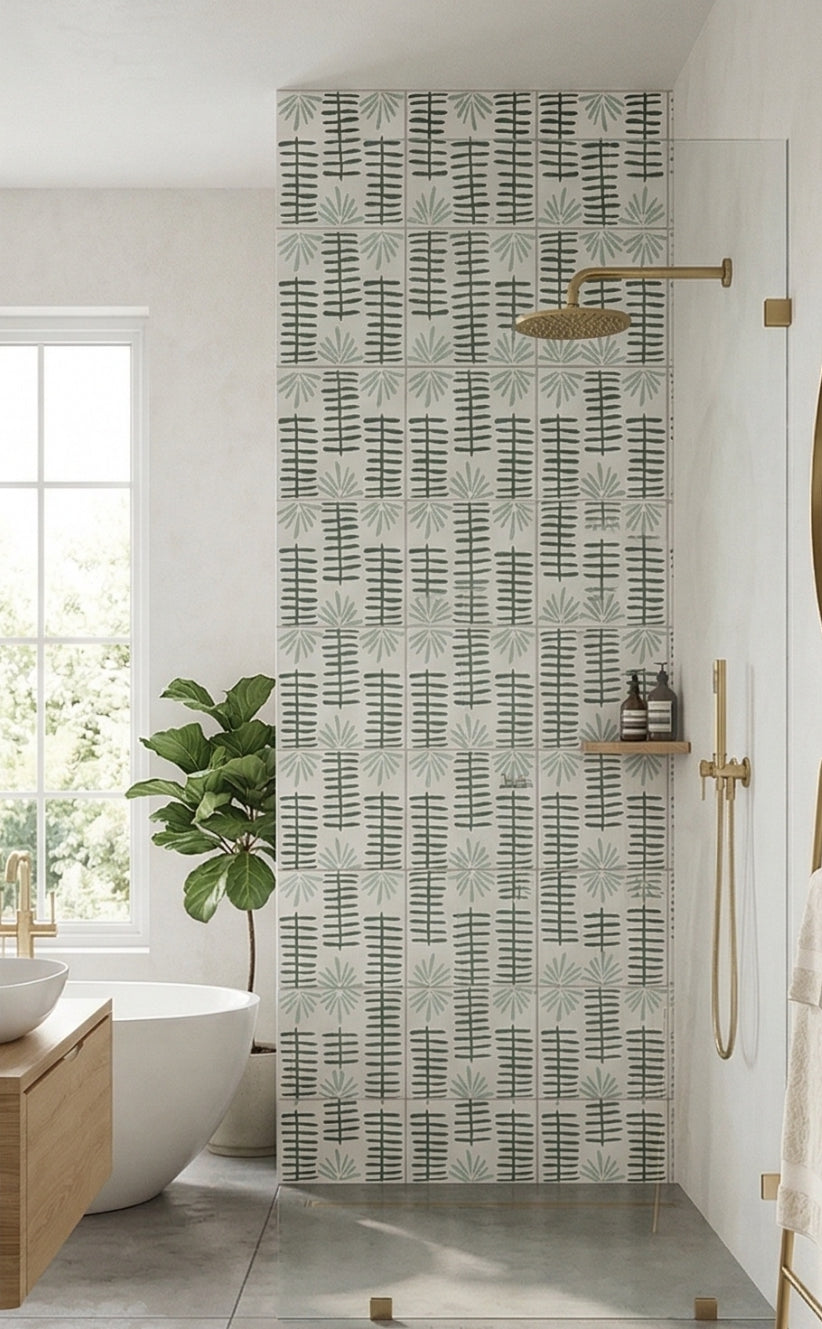 Fandango Rice White Mint 8x8