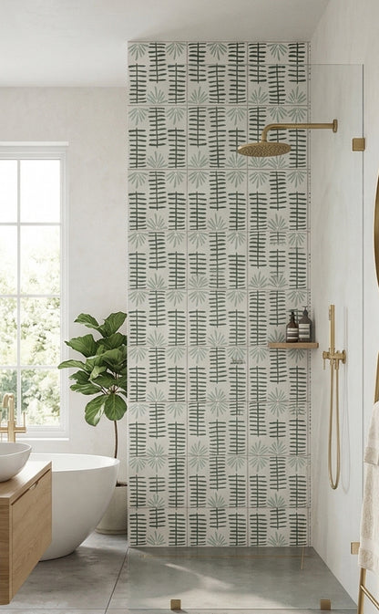 Fandango Rice White Mint 8x8