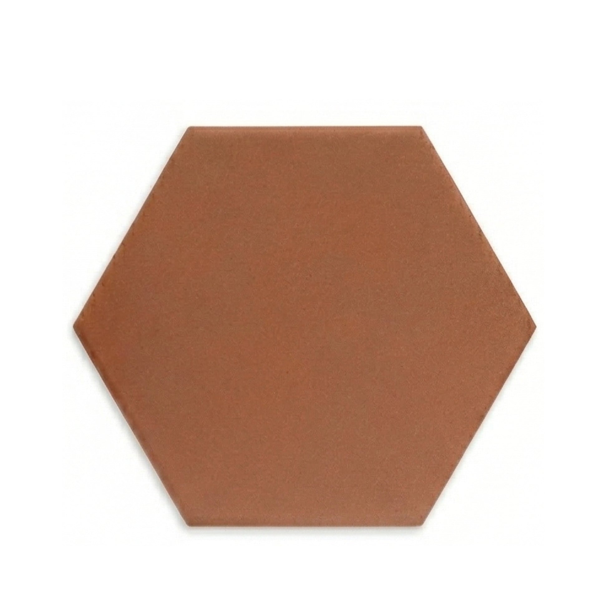 Mamey hexagon clay tile by Clay Imports with a subtle textured surface on a white background.