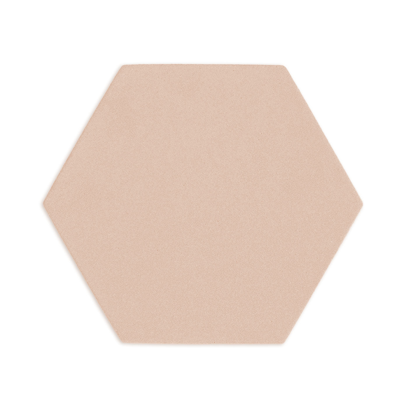 Hexagon sand-colored clay tile by Clay Imports with a fine textured finish.
