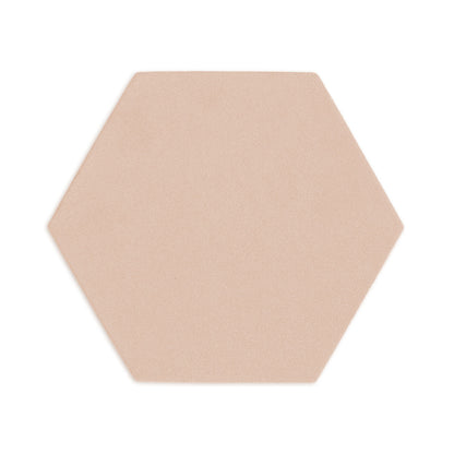 Hexagon sand-colored clay tile by Clay Imports with a fine textured finish.