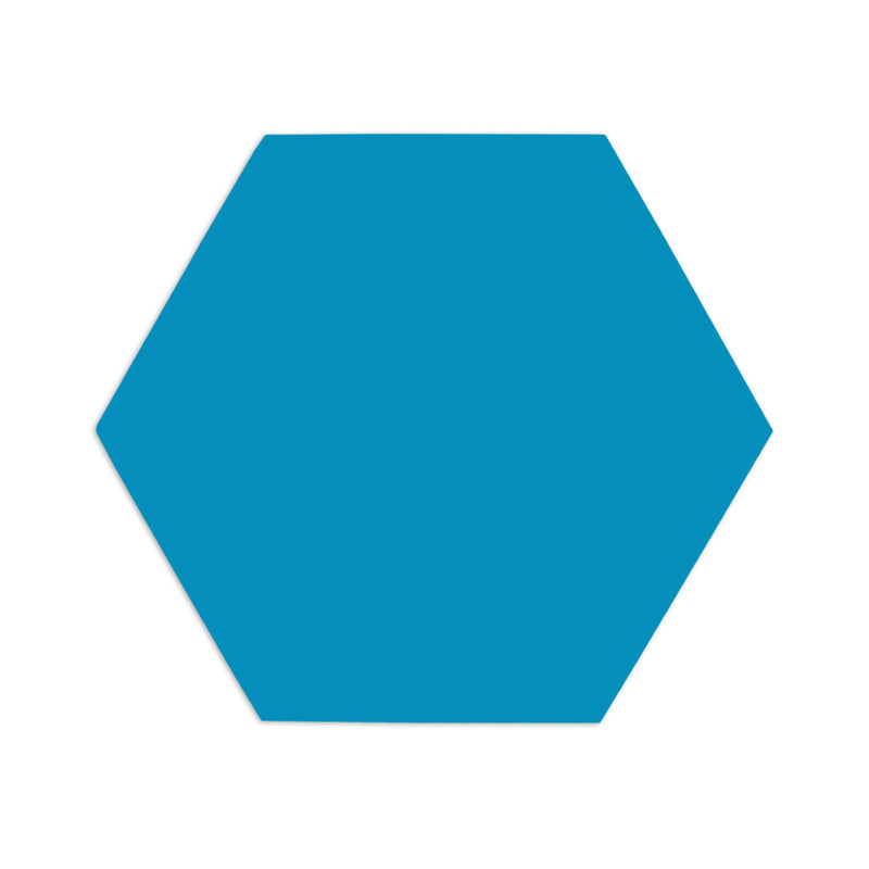 Hexagon Turquoise Crackle 8"