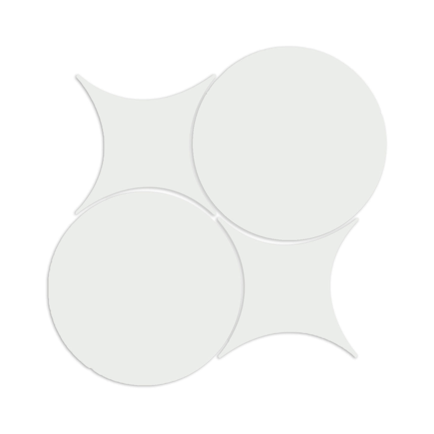 Light grey Rombo & Circle clay tiles by Clay Imports forming an interlocking geometric pattern.