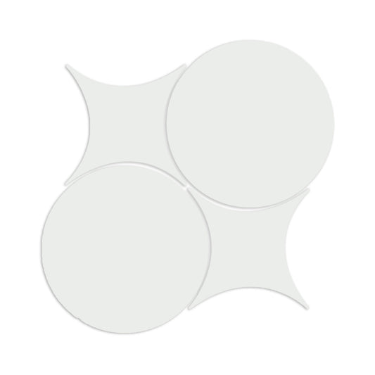 Light grey Rombo & Circle clay tiles by Clay Imports forming an interlocking geometric pattern.