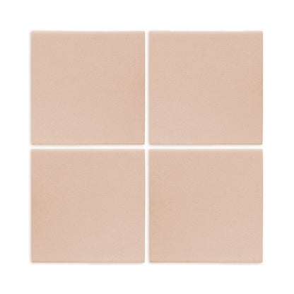 Four sand-colored square clay tiles by Clay Imports, subtly textured and arranged in a 2x2 grid.