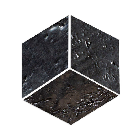 Glazed Antique Diamond Noir Black 8"