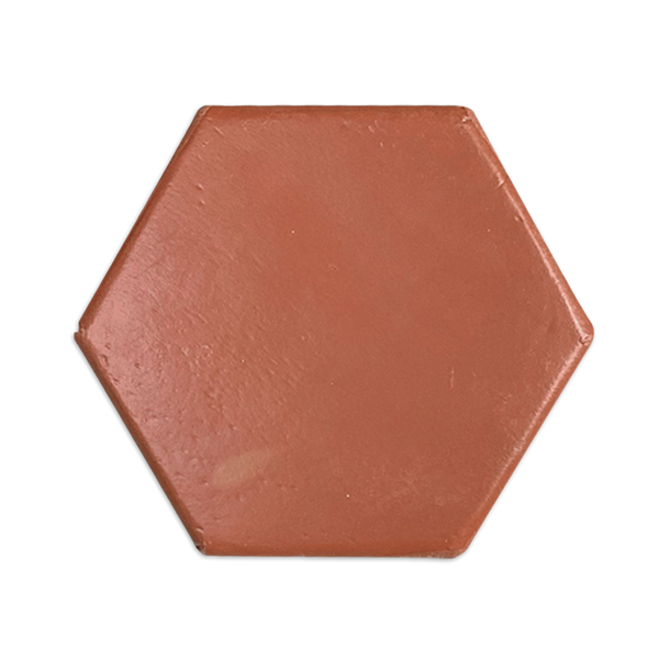 [Sample] D'Hanis Red Terracotta Hexagon Satin 8"