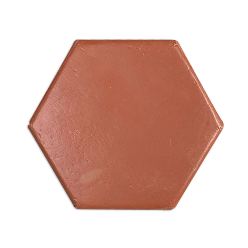 D'Hanis Red Terracotta Hexagon Satin 6"