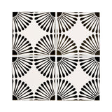 [Sample] Emmeline Rice White Pitch Black Tile 8"x8" | Slip Resistant
